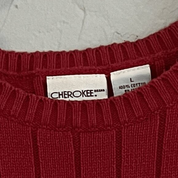 Cherokee Ribbed Knit Striped Short Sleeve Top – Size Large - Picture 2 of 3